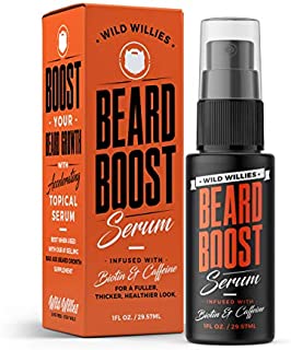 Beard Growth Serum with Biotin & Caffeine  Naturally Powerful, Full, Thick, Masculine Facial Hair Treatment Infused with Biotin and Caffeine for Men by Wild Willies