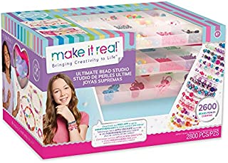 Make It Real - Ultimate Bead Studio. DIY Tween Girls Beaded Jewelry Making Kit. Arts and Crafts Kit Guides Kids to Design and Create Beautiful Bracelets, Necklaces, Rings and Headbands