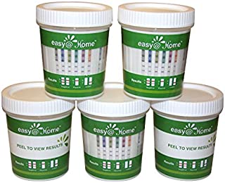 5, 10, 15, 25, 50 and 100 Pack Easy@Home Drug Test Cup for 5 Popular Drug Tests Marijuana (THC),Amphetamine (AMP),Cocaine (COC), Methamphetamine (MET), Opiate (OPI 2000) - #ECDOA-254