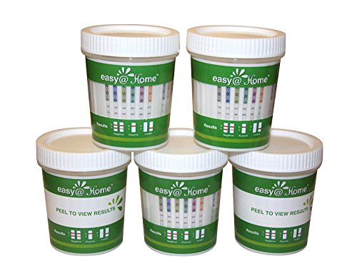 5, 10, 15, 25, 50 and 100 Pack Easy@Home Drug Test Cup for 5 Popular Drug Tests Marijuana (THC),Amphetamine (AMP),Cocaine (COC), Methamphetamine (MET), Opiate (OPI 2000) - #ECDOA-254