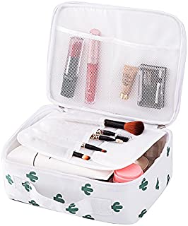 Travel Makeup Cosmetic Case,Portable Brushes Case Toiletry Bag Travel Kit Organizer Cosmetic Bag Cactus A