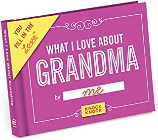 Knock Knock What I Love about Grandma Fill in the Love Book Fill-in-the-Blank Gift Journal, 4.5 x 3.25-inches