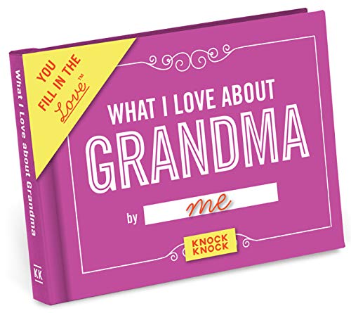 Knock Knock What I Love about Grandma Fill in the Love Book Fill-in-the-Blank Gift Journal, 4.5 x 3.25-inches