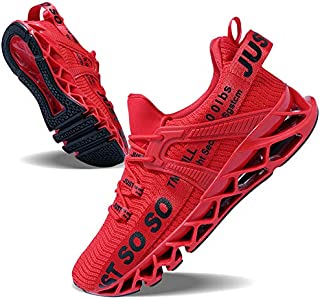 Mens Running Shoes Non Slip Athletic Walking Blade Type Sneakers Red,US 12