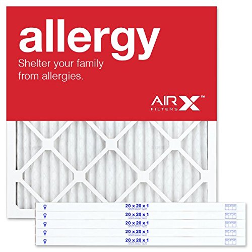 AIRx ALLERGY 20x20x1 MERV 11 Pleated Air Filter - Made in the USA - Box of 6