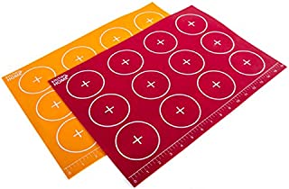 Kitchen + Home Silicone Baking Mats - Set of 2 Non-stick, BPA Free Food Grade Silicone Mat Liners for Half-Size Cookie Sheet with Measurements