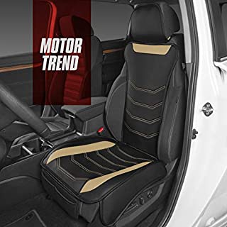 Motor Trend LuxeFit Beige Faux Leather Car Seat Cover for Front Seats, 1 Piece  Padded Universal Fit Luxury Cover, Faux Leather Sideless Protector for Car Truck Van & SUV (MTSC-9210-BG)