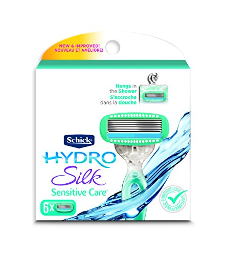 Schick Hydro Silk Sensitive Care Hang-In Shower Razor Blade Refills for Women, 6 Count