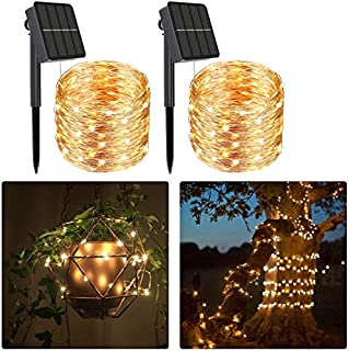 Solar String Lights,2-Pack Each 240 Solar Led String Lights,78 Ft Ultra Long Solar Christmas Lights Waterproof Copper Wire 8 Modes Flexible Fairy Lights for Garden Decorations Outdoor (Warm White)