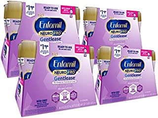 Enfamil Neuropro Gentlease Ready To Feed Baby Formula Milk, 8 fl oz. - MFGM, Omega 3 DHA, Probiotics, Iron & Immune Support, 24 Count (Package May Vary)