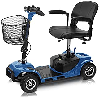 Vive 4 Wheel Mobility Scooter - Electric Powered Wheelchair Device - Compact Heavy Duty Mobile for Travel, Adults, Elderly - Long Range Power Extended Battery with Charger and Basket Included