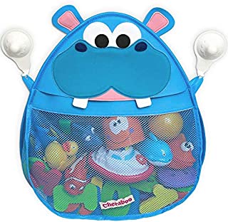 Cheraboo Baby Bath Toy Organizer for Tub- Hurley Hippo Mesh Bath Toy Holder with Two Suction Cups Keep Toddler and Baby Toys Organized and Dry