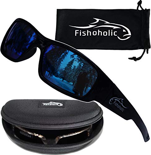 Fishoholic Polarized Fishing Sunglasses 5 Color Options w Case Pouch Gift UV400