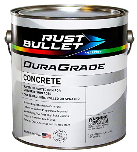 Rust Bullet DuraGrade Concrete High-Performance Easy to Apply Concrete Coating in Vibrant Colors for Garage Floors, Basements, Porch, Patio and More.- (Gallon, Concrete Grey)