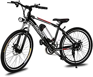 ANCHEER Power Plus Electric Mountain Bike, 26'' Electric Bike with Removable 36V 8Ah Lithium-Ion Battery, 21 Speed Shifter (Black)