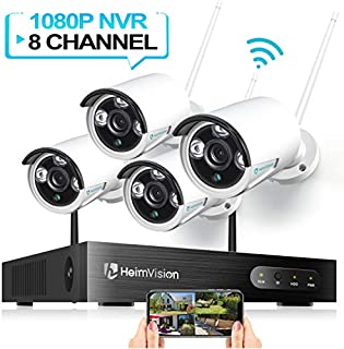 HeimVision HM241 Wireless Security Camera System, 8CH 1080P NVR 4Pcs 960P Outdoor/ Indoor WiFi Surveillance Cameras with Night Vision, Weatherproof, Motion Detection, Remote Monitoring, No Hard Drive