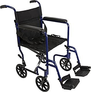 ProBasics Aluminum Transport Wheelchair - 19 Wheel Chair Transport Chair - Blue