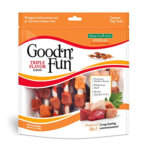 Good'N'Fun Triple Flavored Rawhide Kabobs For Dogs, 12 Oz