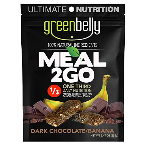 Greenbelly Backpacking Meals - Backpacking Food, Appalachian Trail Food Bars, Ultralight, Non-Cook, High-Calorie, Gluten-Free, Ready-to-Eat, All Natural Meal Bars (Dark Chocolate, 32 Meals)