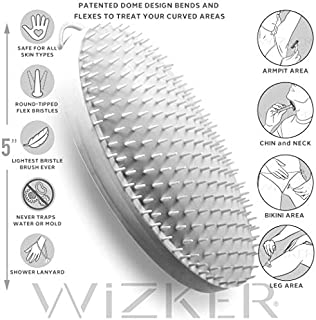 Waterproof Exfoliating Brush Stops Ingrown Hair Razor Bumps Shaving Face and Body Scrubber by WIZKER