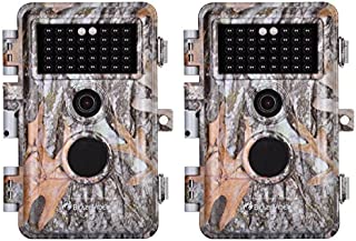 [2020 Upgraded]2-Pack Game Trail & Deer Hunting Cameras 16MP 1080P No Glow Wildlife Cams with Night Vision Motion Activated Waterproof & Password Protected Photo & Video Model Time Lapse & Time Stamp