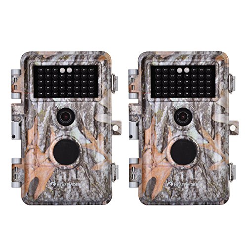 [2020 Upgraded]2-Pack Game Trail & Deer Hunting Cameras 16MP 1080P No Glow Wildlife Cams with Night Vision Motion Activated Waterproof & Password Protected Photo & Video Model Time Lapse & Time Stamp