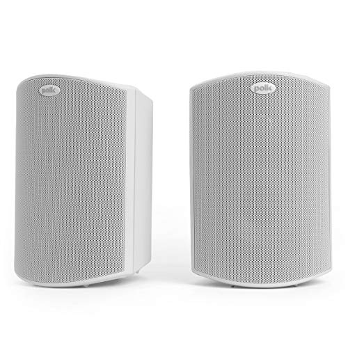 Polk Audio Atrium 4 Outdoor Speakers with Powerful Bass (Pair, White) | All-Weather Durability | Broad Sound Coverage | Speed-Lock Mounting System