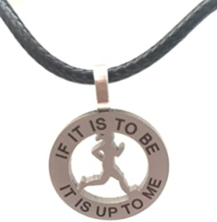 Motivational Mantra Womens Pendant  Stainless Steel Womens Runner Girl Inspirational Mantra Necklace  Sporty & Elegant Design  Original Gift Idea  Bonus Gift Bag