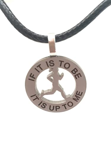 Motivational Mantra Womens Pendant  Stainless Steel Womens Runner Girl Inspirational Mantra Necklace  Sporty & Elegant Design  Original Gift Idea  Bonus Gift Bag