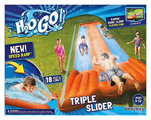 New Inflatable Water Slide Triple Pool Kids Park Backyard Play Fun Outdoor Splash Slip N Slide