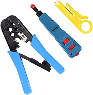 Vastar Network Cable Repair Kit - Network Wire Punch Down Impact Tool, Dual-Modular Crimping Toolz