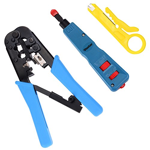 Vastar Network Cable Repair Kit - Network Wire Punch Down Impact Tool, Dual-Modular Crimping Toolz