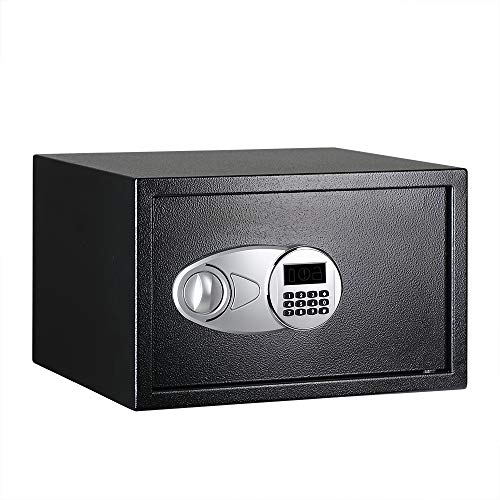 Amazon Basics Steel, Security Safe Lock Box, Black - 1.2 Cubic Feet