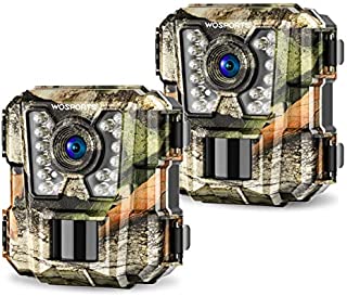 2 Pack Mini Trail Camera 1080P HD Wildlife Scouting Hunting Camera with IR Night Vision Waterproof Video Cam G100 (2 Pack)