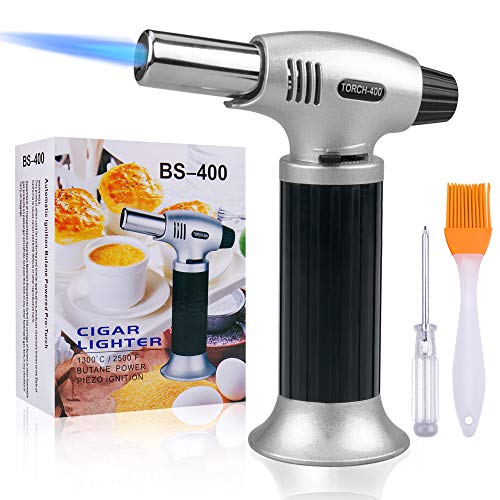 Culinary Blow Torch, Tintec Chef Cooking Torch Lighter, Butane Refillable, Flame Adjustable (MAX 2500°F) with Safety Lock for Cooking, 
</p>
                                                            </div>
                            <div class=