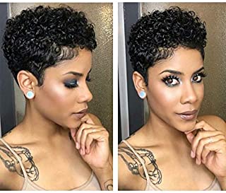 Naseily Short Afro Kinky Curly Synthetic Wigs for Black Women African American Short Hair Wigs 4 Colors Availble (Nas-9641-1B)