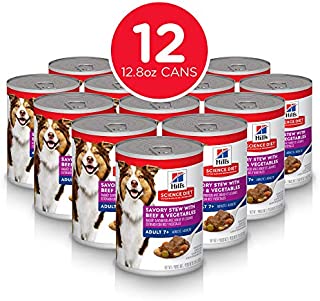 Hill's Science Diet Senior Wet Dog Food, Adult 7+ Savory StewCanned Dog Food, 12.8 oz, 12 Pack