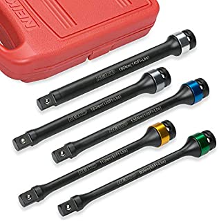 Neiko 02450A 1/2 Drive Torque Limiting Extension Bar Set, Cr-Mo Steel | 5-Piece Set | 65 to 140 Ft-Lbs (90 to 190 Nm)