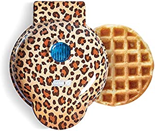 Dash DMW100LP Machine for Individual, Paninis, Hash Browns, & other Mini waffle maker, 4 inch, Orange Leopard