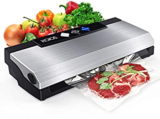 KOIOS Vacuum Sealer Machine, 80Kpa Automatic Food Sealer with Cutter for Food Savers, 10 Sealing Bags (FDA-Certified), With Up To 40 Consecutive Seals, Dry & Moist Modes, Compact Design (Silver)