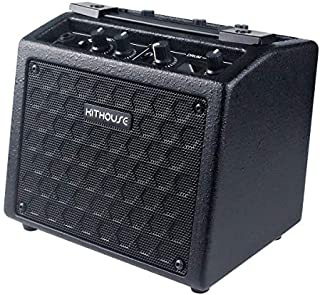 Kithouse B9 Electric Guitar Amp Rechargeable Bass Guitar Amplifier Portable with 18 Types Drum Beats, Microphone & AUX Input, Headset Output