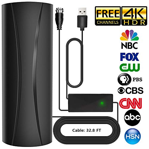 2020 Newest Outdoor/Indoor TV Antenna 150 Miles Range,Digital HDTV Antenna with 36ft Long Coax Cable Support All Television,TV Antenna for Free Local Channels 4K HD 1080P VHF UHF (Black-2)