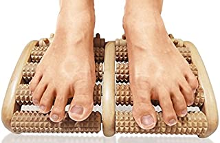 TheraFlow Dual Foot Massager Roller (Large). Relieve Plantar Fasciitis, Stress, Heel, Arch Pain - The Original - Shiatsu Acupressure Relaxation. Full Instructions/Reflexology Chart. Christmas Gift