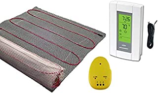 10 Sqft Mat, Electric Radiant Floor Heat Heating System with Aube Digital Floor Sensing Thermostat