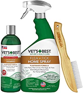 Vet's Best Flea and Tick Treatment Combo Kit | Flea Treatment for Dogs | Flea Killer with Certified Natural Oils