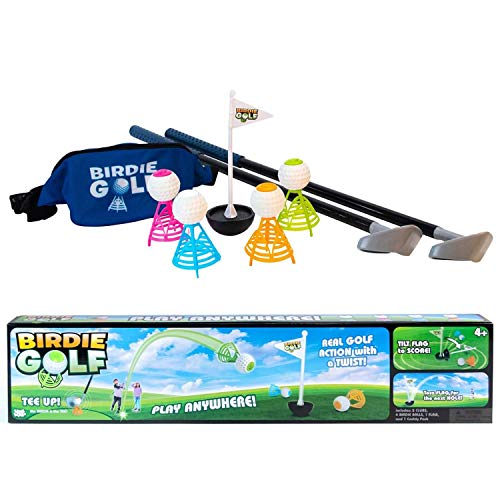 Hog Wild - Birdie Golf - Outdoor Game for Family Fun in The Backyard, at The Beach, on The Lawn - Active Play for Kids, Adults and Families  Set Includes 2 Clubs, 1 Flag, 4 Birdies and 1 Caddy Pack