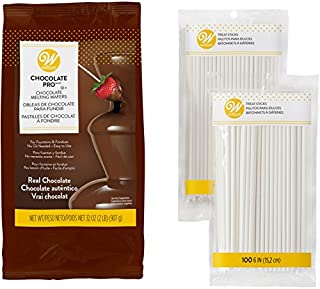 Wilton Chocolate Pro Fountain and Fondue Chocolate with Lollipop Sticks Set, 2-Piece - Chocolate Fondue Set