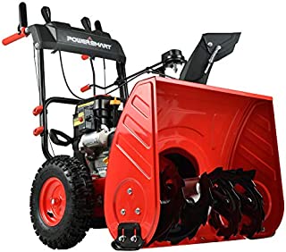 PowerSmart Snow Blower, 26-INCH Remove Width Snow Blower, 4-Stroke 212cc Gas Snow Blower, 2-Stage Electric Start Gas Powered Snow Blower, Color Red and Black, PSS2260L