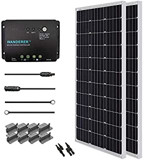 Renogy 200 Watt 12 Volt Monocrystalline Solar Starter Kit with Wanderer