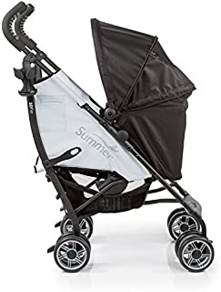 Summer 3Dflip Convenience Stroller, Black/Gray  Lightweight Umbrella Stroller with Reversible Seat Design for Rear and Forward Facing, Compact Fold, Adjustable Oversized Canopy and More